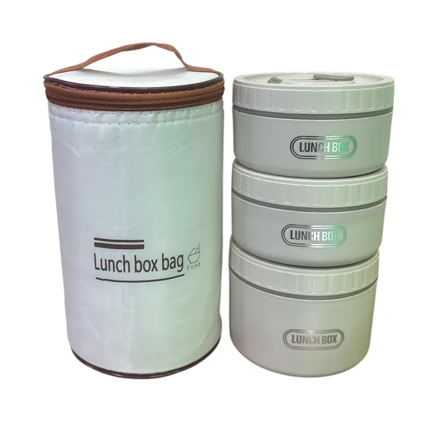 3 Layer - Wovilon Portable Insulated Lunch Container,304 Stainless Steel Leakproof Sealed Insulated Lunch Box